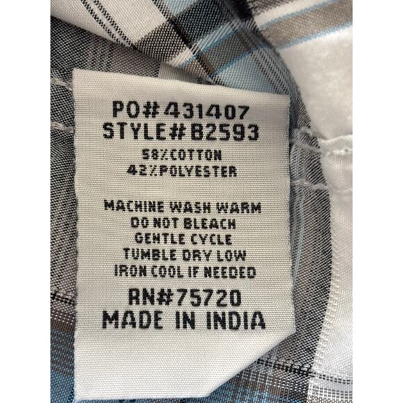 BKE Men's Size Large Western Plaid Pearl Snap Button Up Rodeo Rancher Shirt - Picture 4 of 11